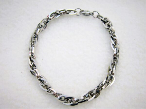 Bracelet classique en acier chirurgical 316L, maille double forçat torsadée, ajustable