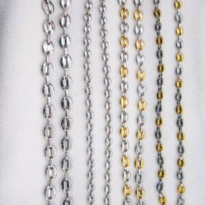 Bracelet classique en acier chirurgical 316L, maille grains de café, ajustable