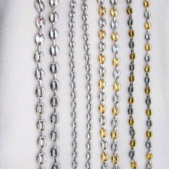 Bracelet classique en acier chirurgical 316L, maille grains de café, ajustable