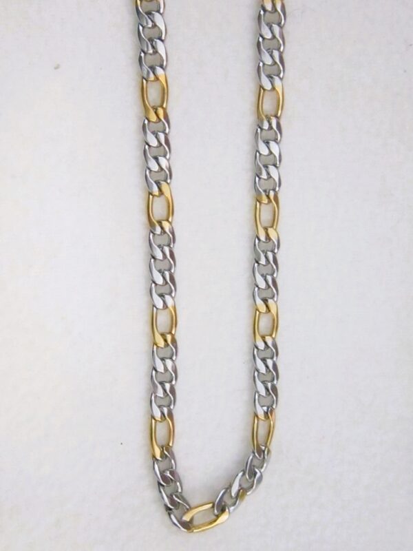 Collier classique en acier chirurgical 316L, maille figaro 3 en 1